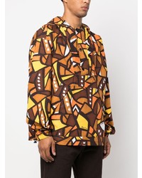 Moschino Patterned Hooded Windbreaker Jacket