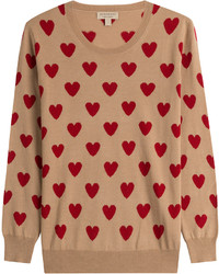 Burberry Brit Merino Wool Heart Print Pullover