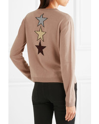 Valentino Intarsia Wool And Cashmere Blend Sweater Blush