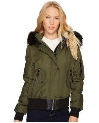 Vince Camuto Down Bomber With Faux Fur Hood N8331 Coat