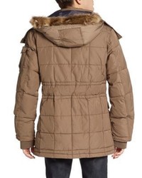 Jet Lag Faux Fur Trimmed Hooded Puffer Coat