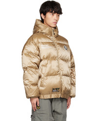 AAPE BY A BATHING APE Gold Hooded Down Jacket