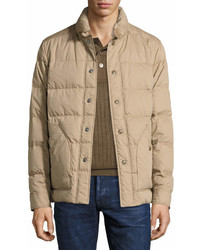 Tom Ford Snap Front Quilted Puffer Jacket Tan