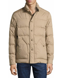 Tom Ford Snap Front Quilted Puffer Jacket Tan