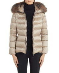 Moncler Tati Down Puffer Coat With Removable Genuine Fox