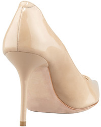 Jimmy Choo Agnes Pointed Toe Patent Pump Nude