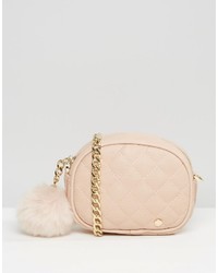 Dune Quilted Micro Bag With Pom In Blush