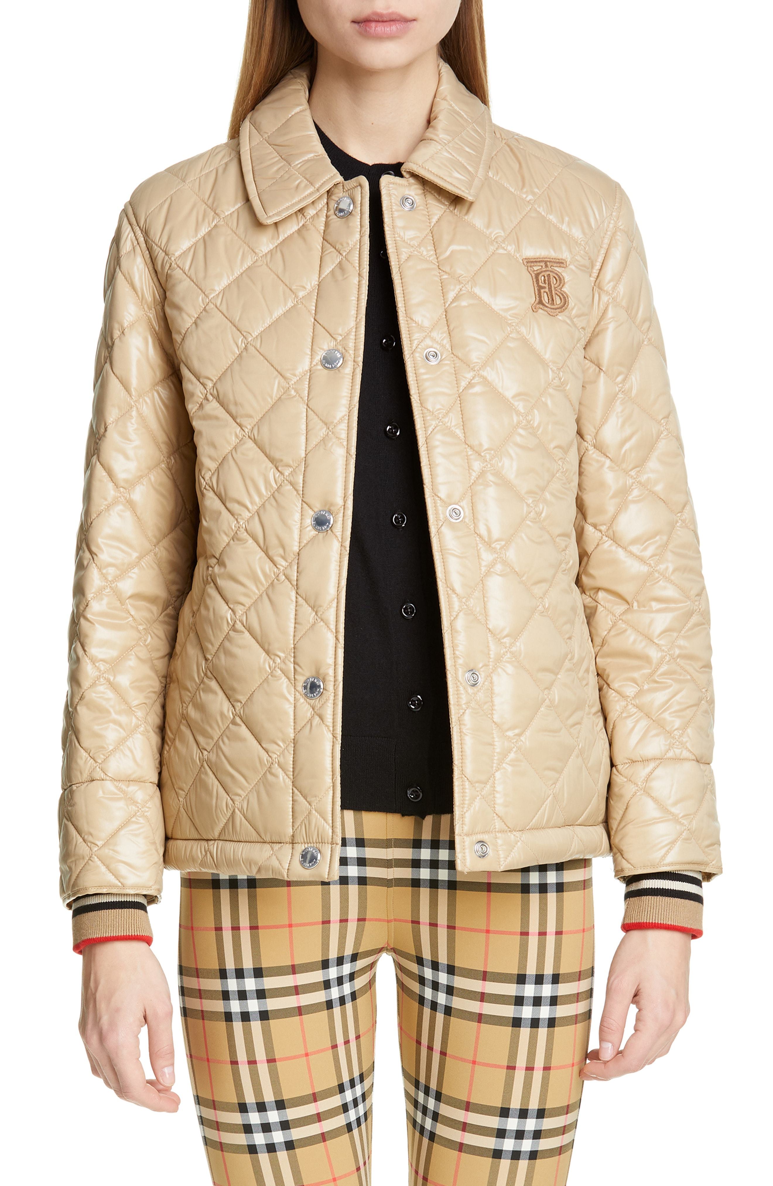 burberry tan quilted jacket