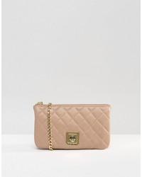 Tan Quilted Clutch
