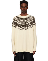 Tan Quilted Crew-neck Sweater