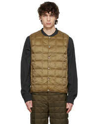 TAION Beige Buttoned Quilted Down Vest