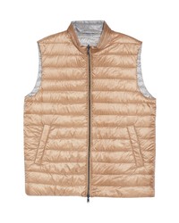 Herno Ultralight Reversible Water Repellent Down Puffer Vest In Camel At Nordstrom
