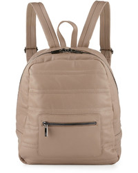Tan Quilted Leather Backpack