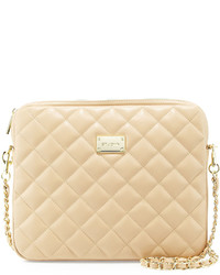 St. John Collection Quilted Leather Chain Shoulder Bag Classic Beigegold