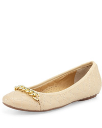 Neiman Marcus Shandra Quilted Ballet Flat Pudding
