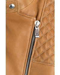 Barbara Bui Quilted Detailed Leather Biker Jacket