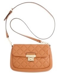 Tan Quilted Leather Crossbody Bag