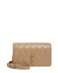Saint Laurent Angie Quilted Lambskin Leather Crossbody Bag