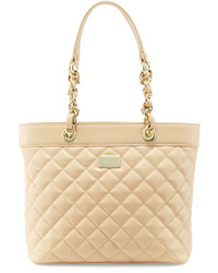 St. John Collection Quilted Leather Tote Bag Classic Beigegold