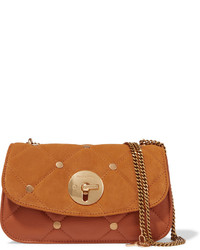 See by Chloe See By Chlo Lois Quilted Suede And Leather Shoulder Bag Tan