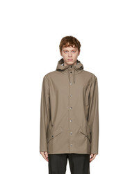 Rains Taupe Hooded Jacket