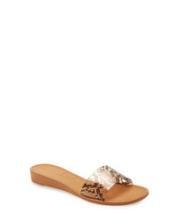 Tan Rubber Flat Sandals