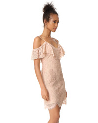 WAYF Luxia Off Shoulder Ruffle Lace Dress