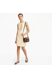 J.Crew Collection Leather Sheath Dress With Ruffles