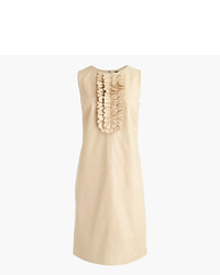 J.Crew Collection Leather Sheath Dress With Ruffles