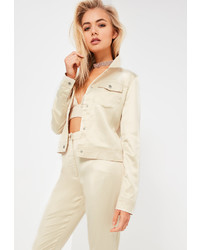 Missguided Galore Nude Satin Jacket