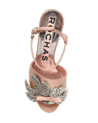 Rochas 60mm Jeweled Satin Sandals
