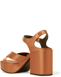 Jil Sander Satin Platform Sandals Copper