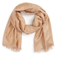 Tory Burch All Over T Silk Cotton Jacquard Scarf