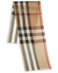Burberry Camel Fringed Scarf