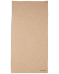 Burberry Embroidered Lightweight Cashmere Scarf Camel
