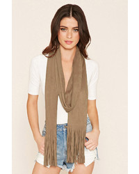 Forever 21 Faux Suede Fringed Scarf
