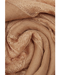 Valentino Lace Trimmed Cashmere Blend Scarf
