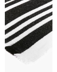 Boohoo Lydia Varied Stripe Wool Oversize Scarf
