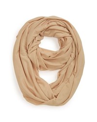 Tasha Na Couture Two Timer Jersey Infinity Scarf Light Camel One Size One Size