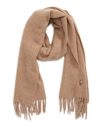 ZZDNU POLO Zzndu Polo Signature Solid Wool Scarf In Brown Heather At Nordstrom