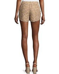 Joie Joselle Sequin Drawstring Shorts Nude