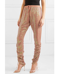 Ashish Ruched Sequined Tte Tapered Pants