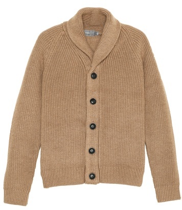 Vince Italian Lux Camel Shawl Collar Cardigan | Where to buy & how to wear