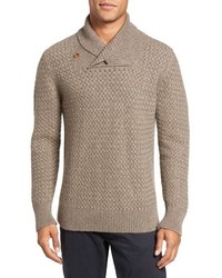Tan Shawl-Neck Sweater