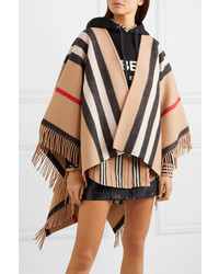 Burberry Fringed Checked Wool Wrap