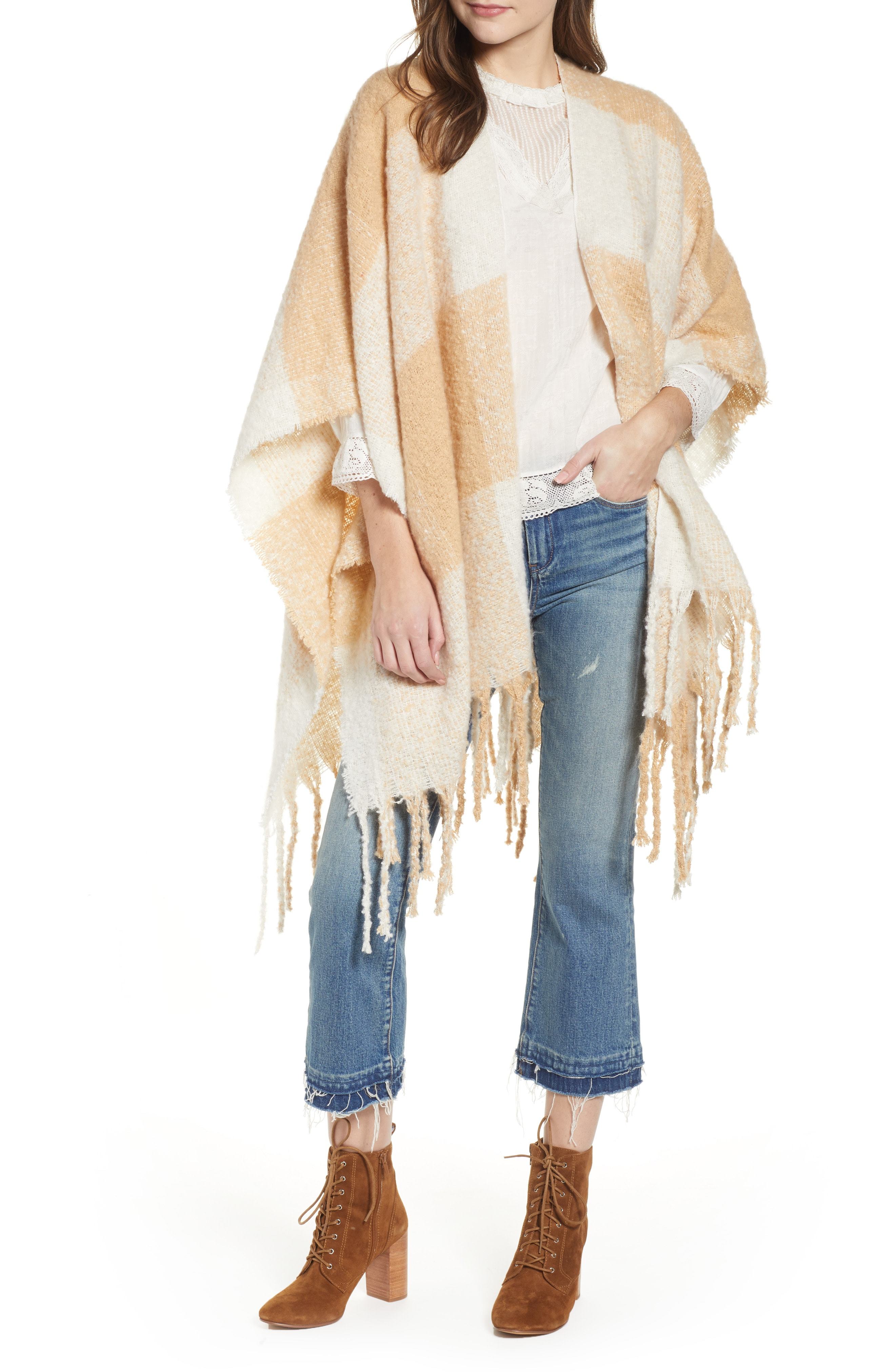 Free People Cloud Rib Blanket Scarf - Women's Scarves in Taupe