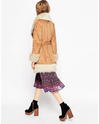 Asos Collection Coat In 70s Style Faux Shearling