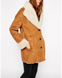 Asos Collection Faux Fur Coat In Vintage Shearling