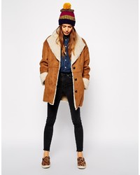 Asos Collection Faux Fur Coat In Vintage Shearling