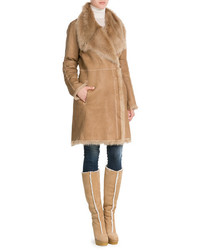 Yves Salomon Lamb Leather Coat With Shearling
